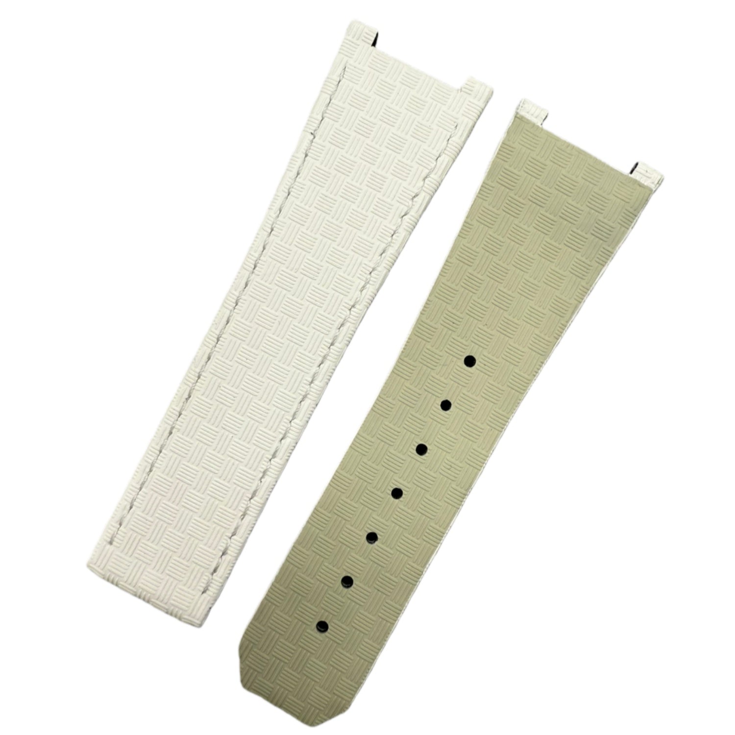 Custom Handmade Checkered Fluororubber Watch Strap for OMEGA Constellation Double Eagle&nbsp;