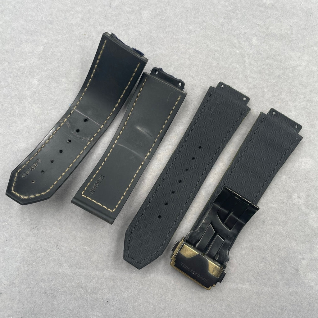 Compatible with Hublot Big Bang Classic Fusion 501/521 Olive Green ALLIGATOR Leather Folding Genuine Leather Strap