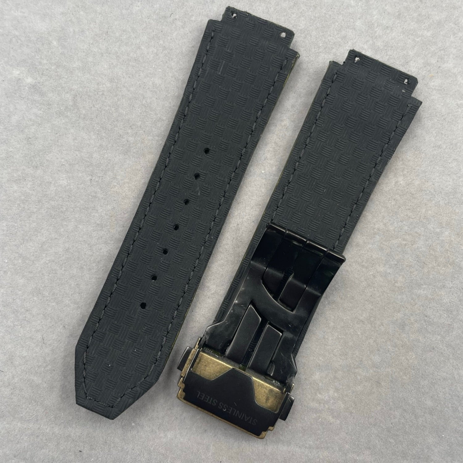 Compatible with Hublot Big Bang Classic Fusion 501/521 Olive Green ALLIGATOR Leather Folding Genuine Leather Strap