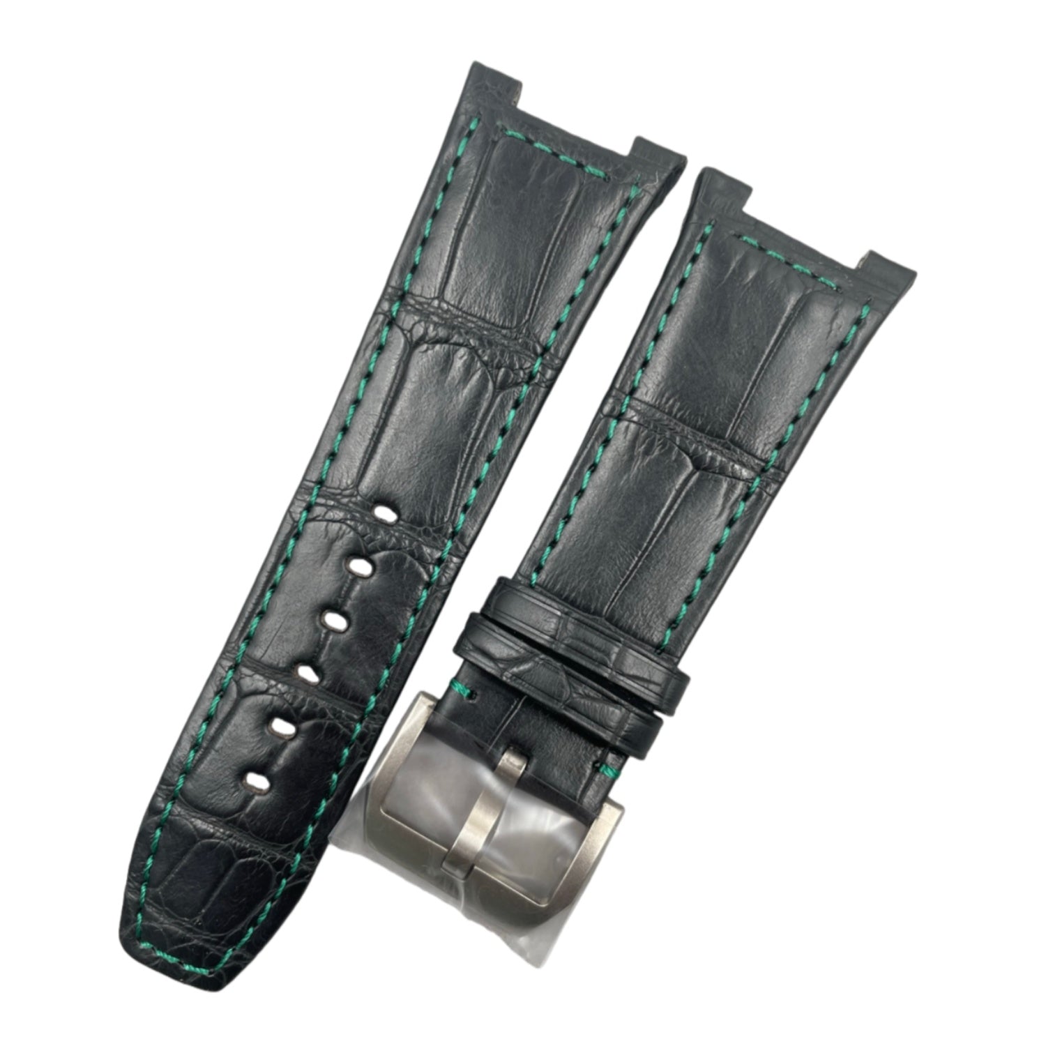 Compatible with IWC Engineer IW322404 Black ALLIGATOR Strap