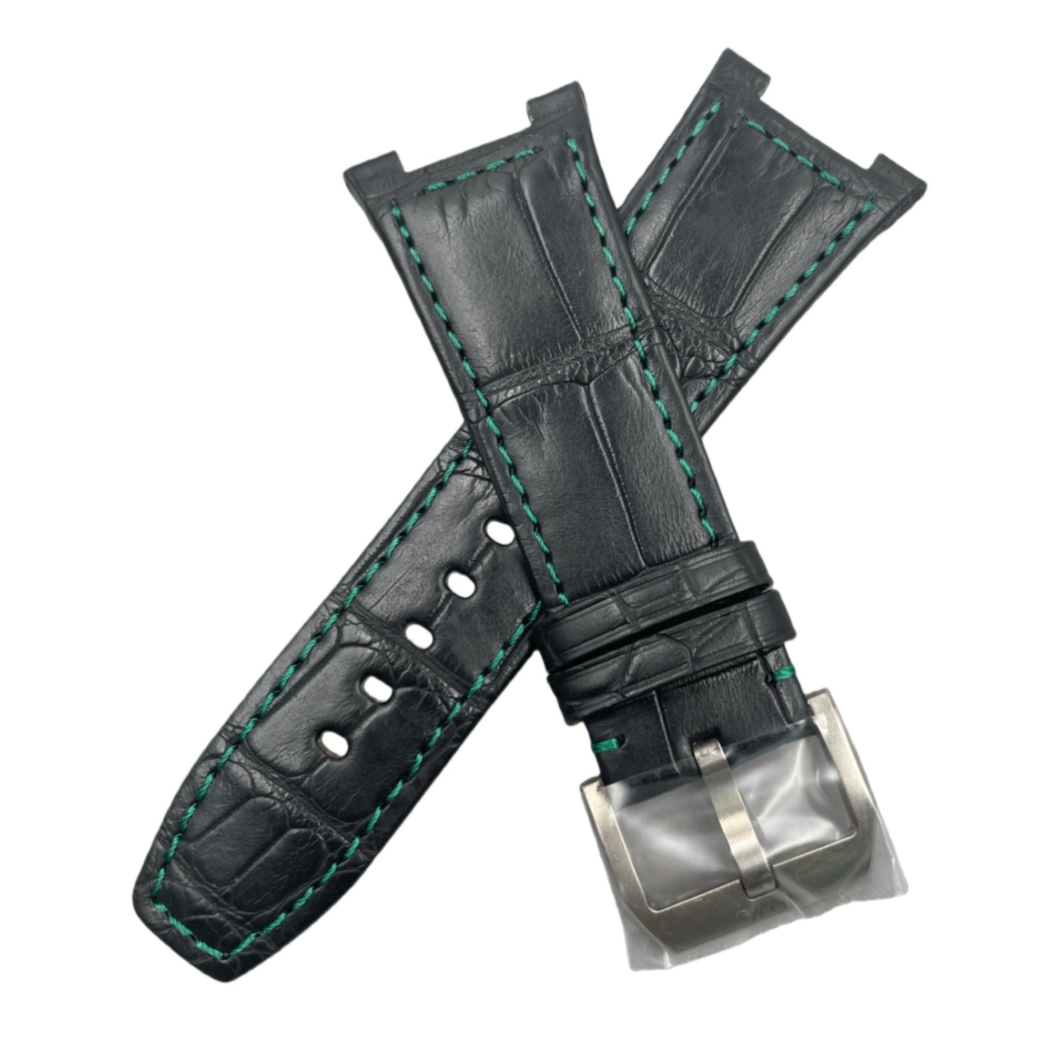 Compatible with IWC Engineer IW322404 Black ALLIGATOR Strap