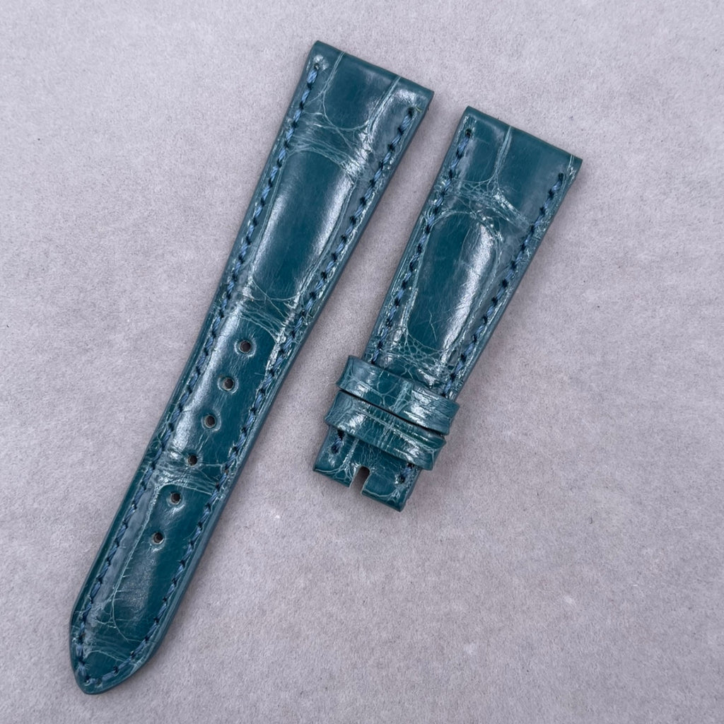 Black ALLIGATOR Leather Watch Strap for Patek Philippe 4947 Annual Calendar Chronograph – 18-20mm Deployment Clasp