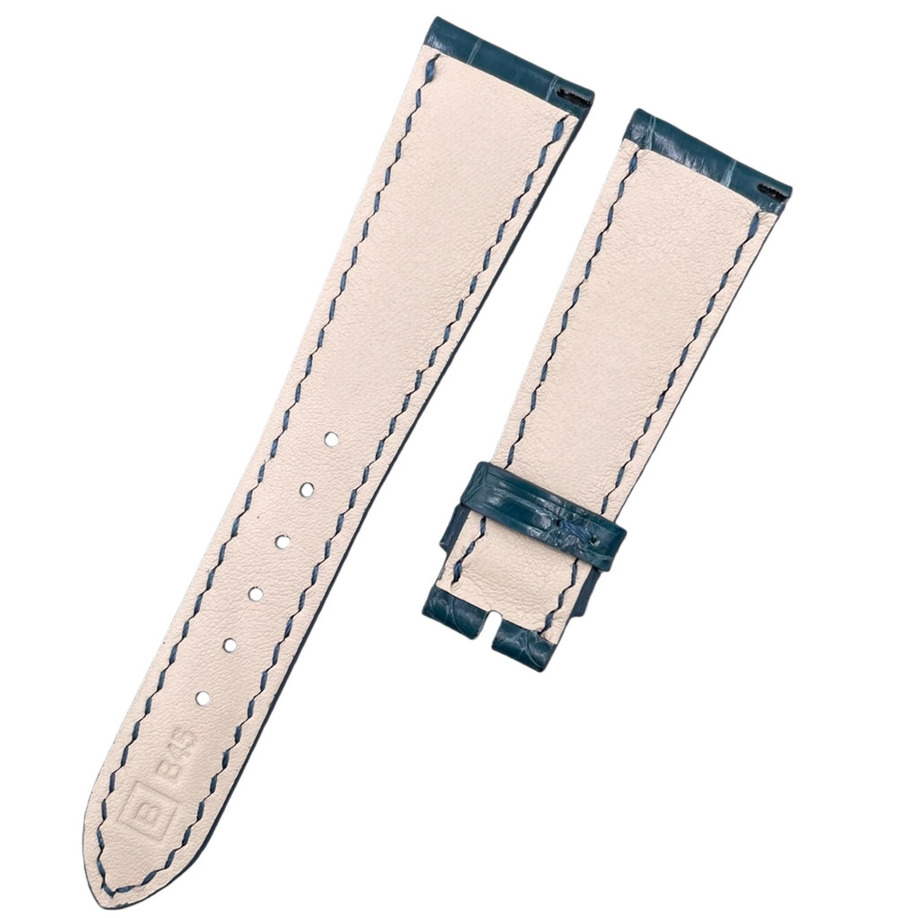 Black ALLIGATOR Leather Watch Strap for Patek Philippe 4947 Annual Calendar Chronograph – 18-20mm Deployment Clasp