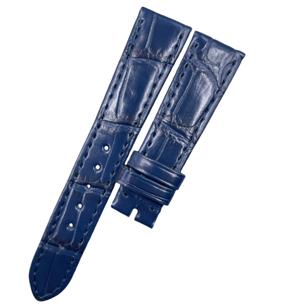 Custom Handcrafted HIGH-GLOSS BLUE ALLIGATOR Leather Strap for Patek Philippe Complications Collection 4947G
