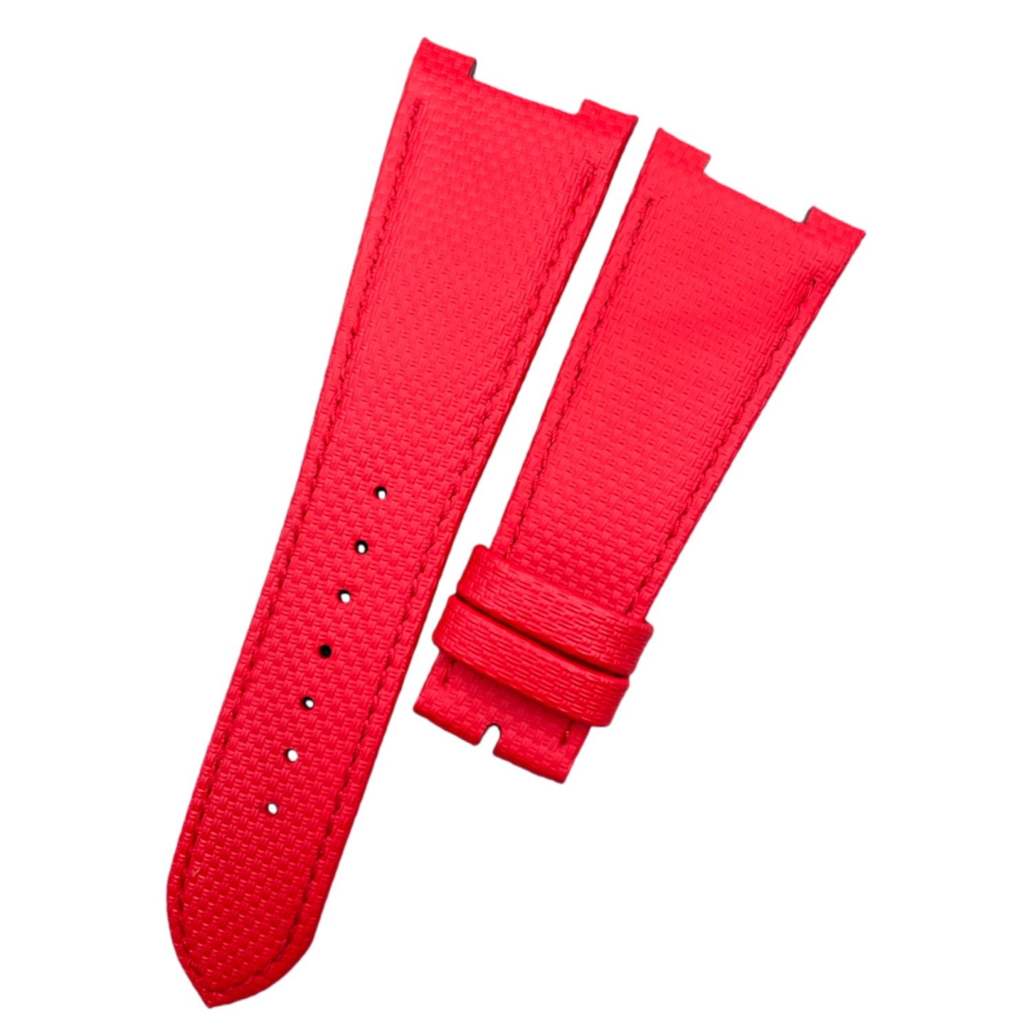 Custom Handcrafted Nylon-Textured Fluororubber Strap for Patek Philippe Sports Elegance Collection 5711/5712 - Red
