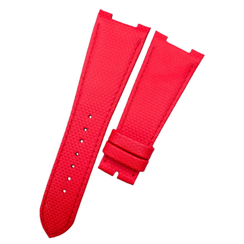Custom Handcrafted Nylon-Textured Fluororubber Strap for Patek Philippe Sports Elegance Collection 5711/5712 - Red