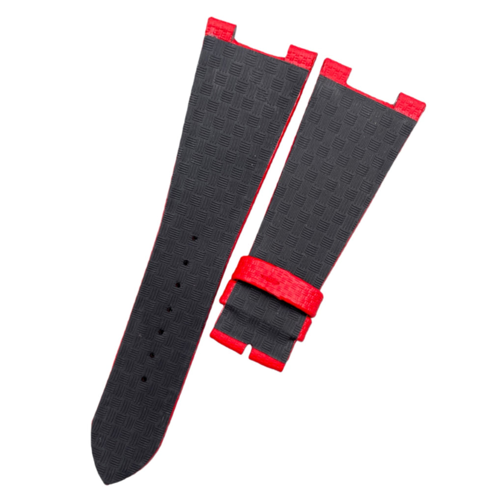 Custom Handcrafted Nylon-Textured Fluororubber Strap for Patek Philippe Sports Elegance Collection 5711/5712 - Red