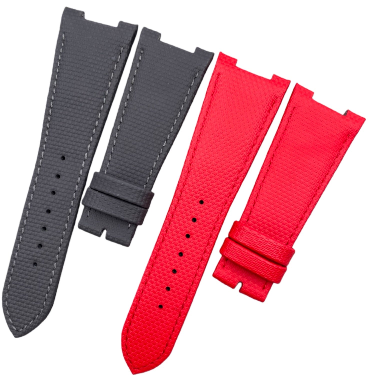 Custom Handcrafted Nylon-Textured Fluororubber Strap for Patek Philippe Sports Elegance Collection 5711/5712 - Red