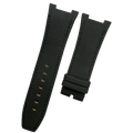 Handcrafted Custom Strap for IWC Ingenieur 28mm IW322503 - Black Fluororubber with Nylon Texture