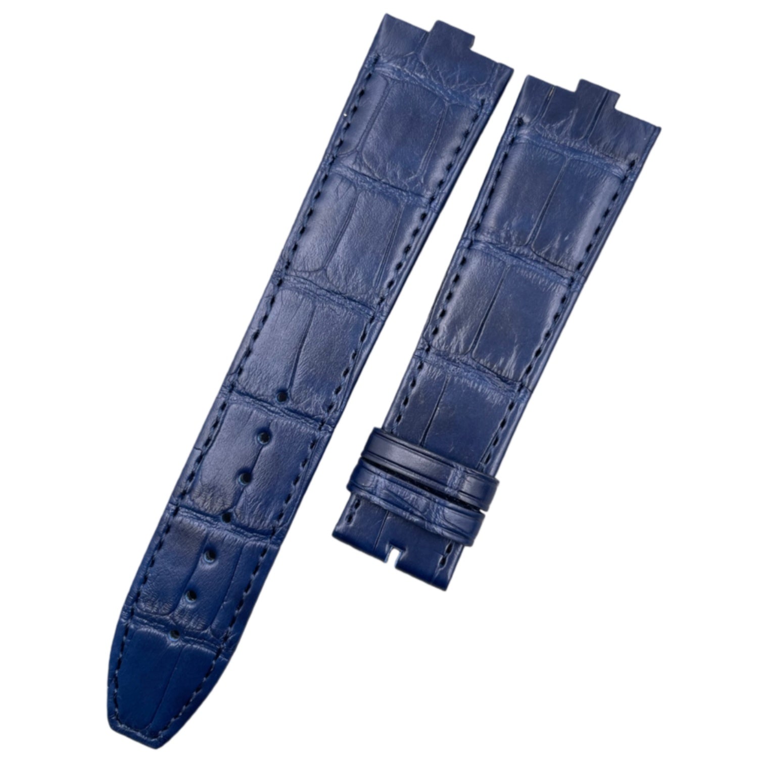Fits Vacheron Constantin Overseas Ladies 1225V Pink Blue ALLIGATOR Quick-Release Strap with End Grain Genuine Leather Watch Strap