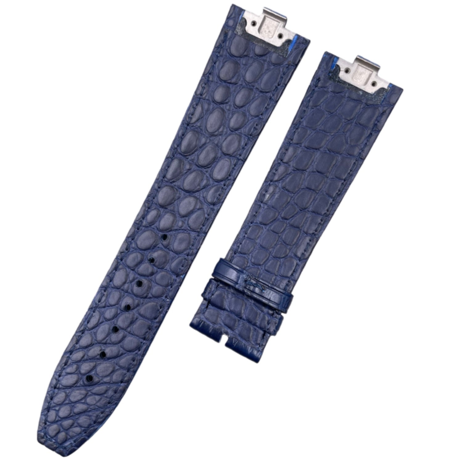 Fits Vacheron Constantin Overseas Ladies 1225V Pink Blue ALLIGATOR Quick-Release Strap with End Grain Genuine Leather Watch Strap