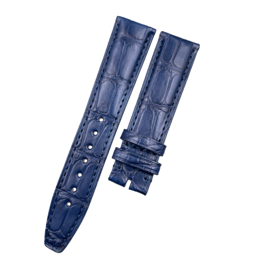 Custom Handcrafted HIGH-GLOSS BLUE ALLIGATOR Leather Strap for Patek Philippe Complications Collection 4947G