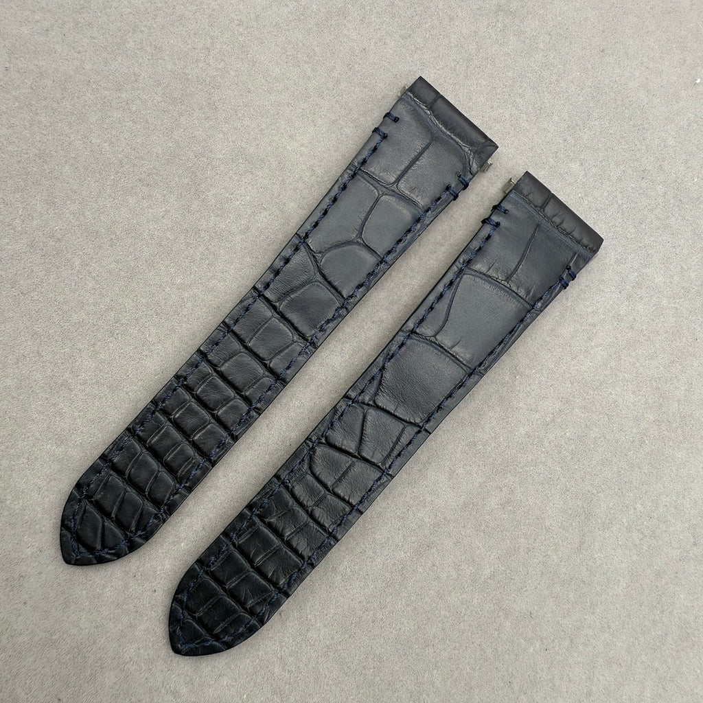 Compatible with Cartier Santos WSSA0039/WGSA0028 Black ALLIGATOR Strap