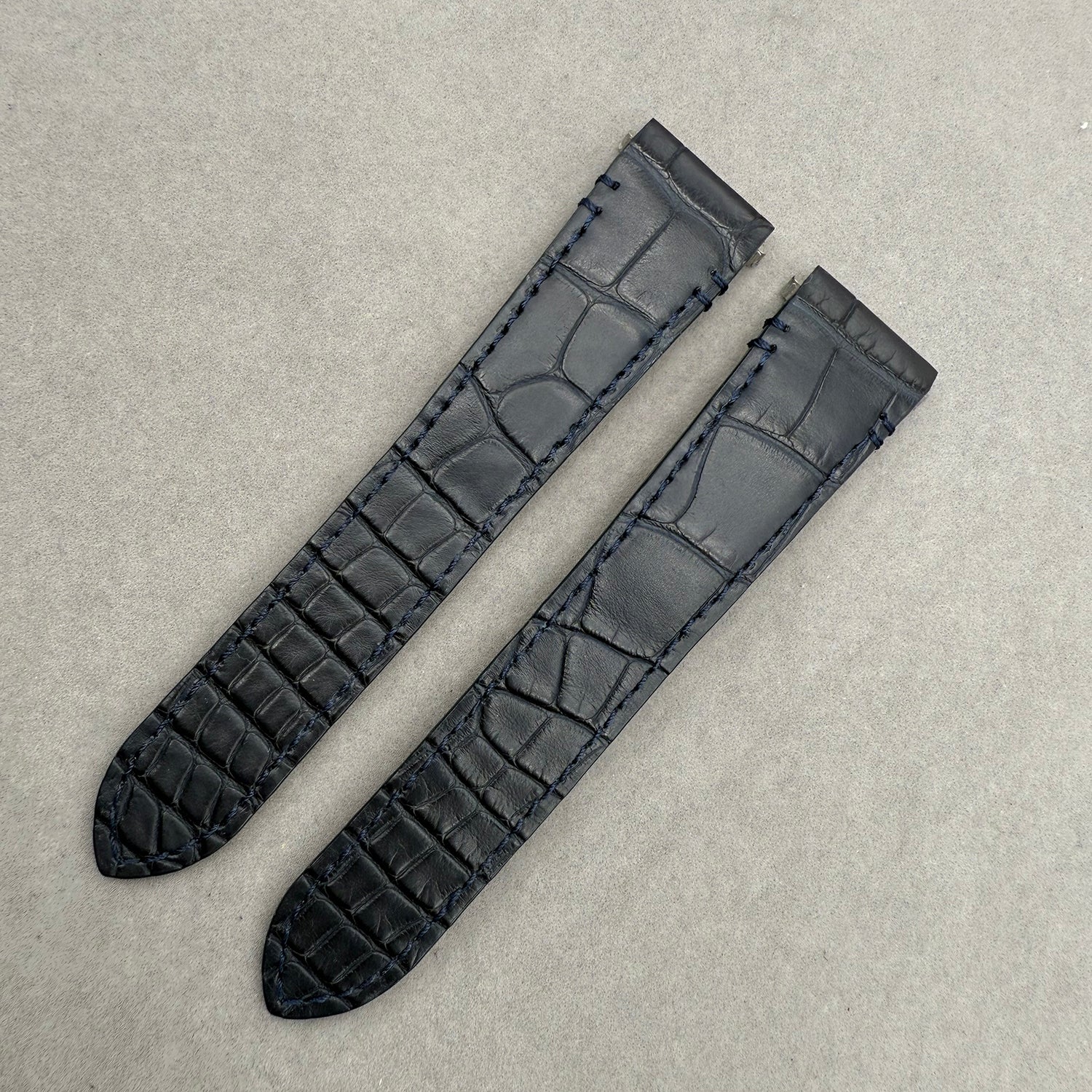 Compatible with Cartier Santos WSSA0039/WGSA0028 Black ALLIGATOR Strap