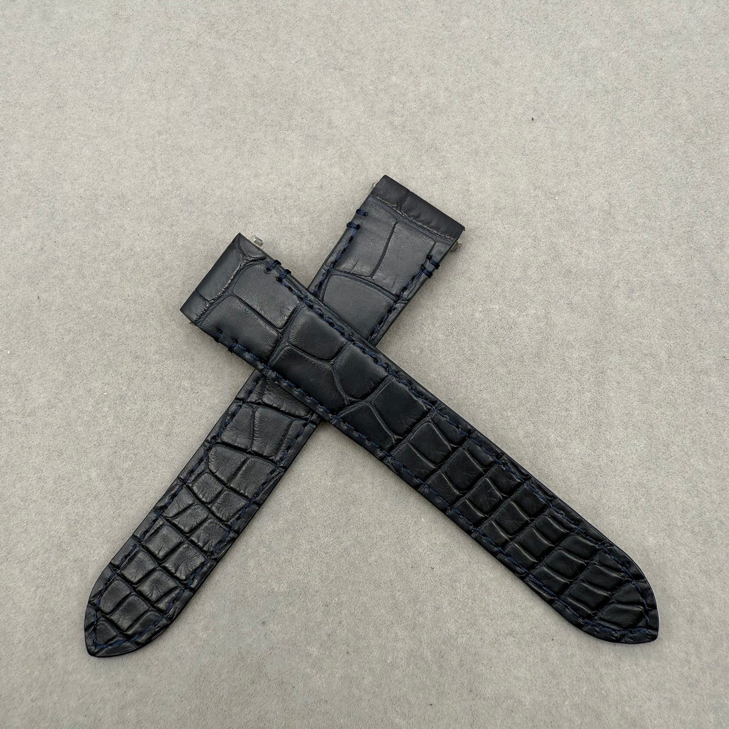 Compatible with Cartier Santos WSSA0039/WGSA0028 Black ALLIGATOR Strap