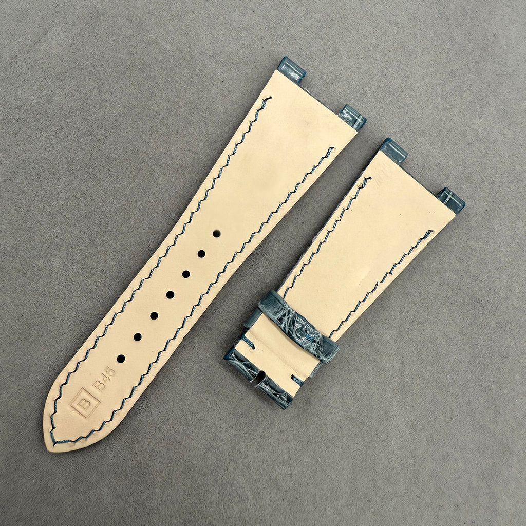 Compatible with Patek Philippe Nautilus 5712 Grey Blue ALLIGATOR Strap