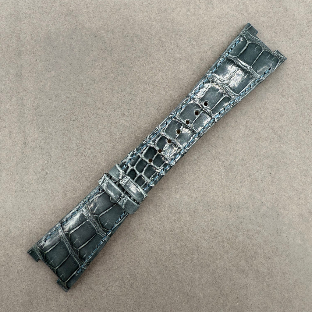 Compatible with Patek Philippe Nautilus 5712 Grey Blue ALLIGATOR Strap