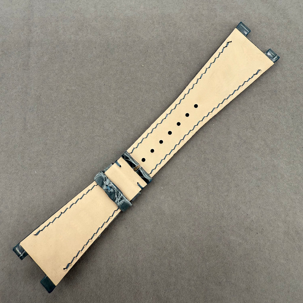Compatible with Patek Philippe Nautilus 5712 Grey Blue ALLIGATOR Strap