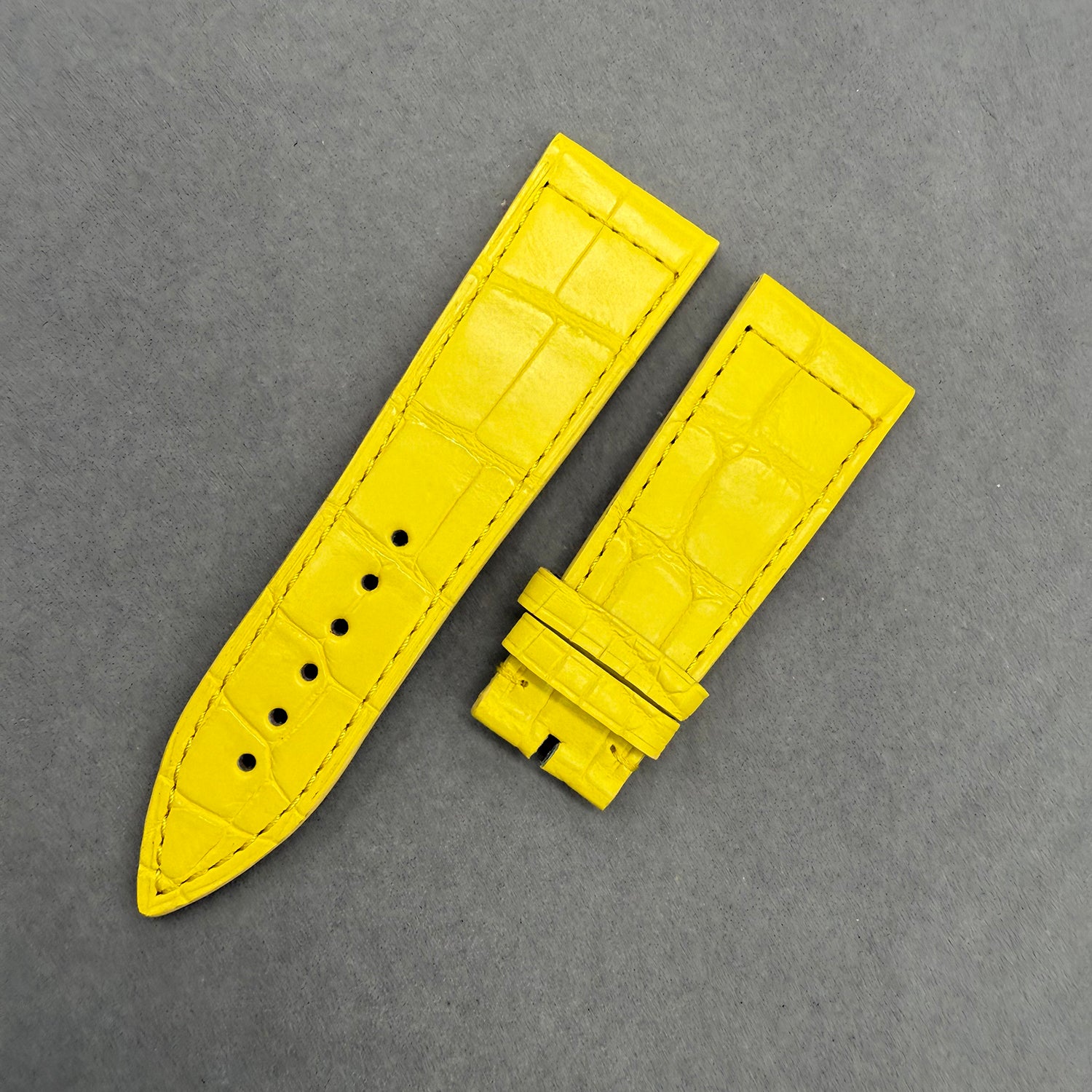 Compatible with Franck Muller 6000 Bright Yellow ALLIGATOR Strap Handmade Custom