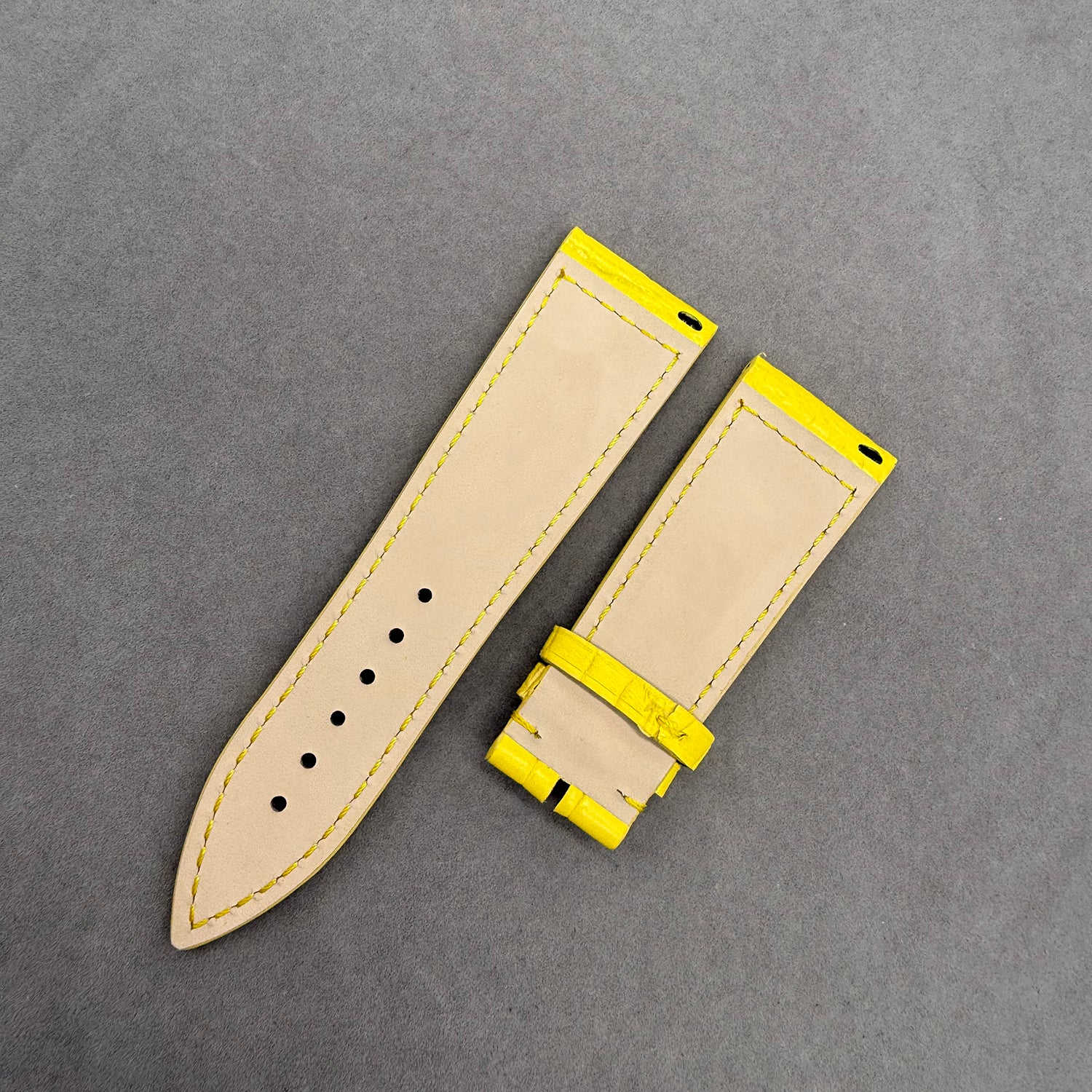 Compatible with Franck Muller 6000 Bright Yellow ALLIGATOR Strap Handmade Custom