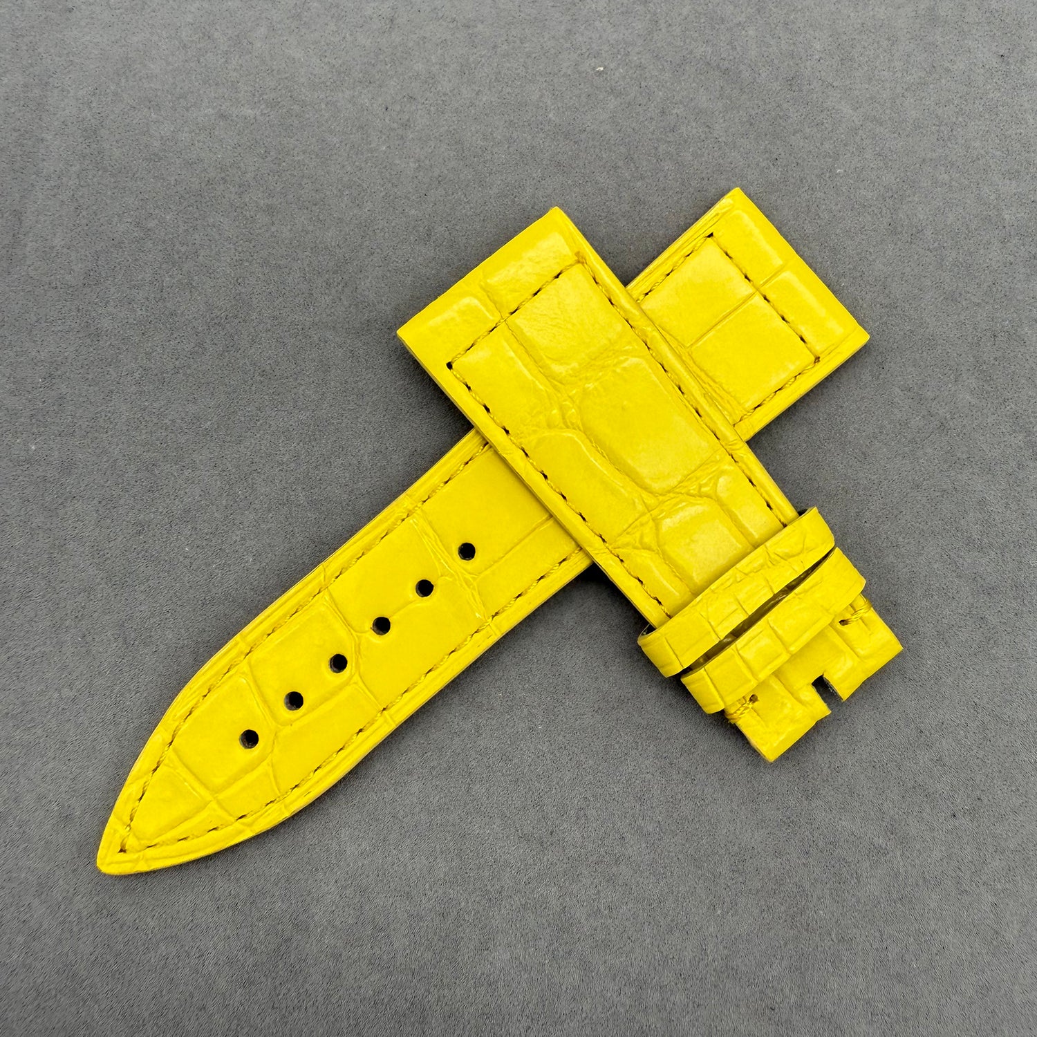 Compatible with Franck Muller 6000 Bright Yellow ALLIGATOR Strap Handmade Custom
