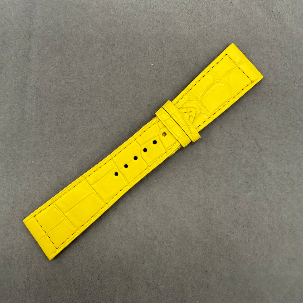 Compatible with Franck Muller 6000 Bright Yellow ALLIGATOR Strap Handmade Custom