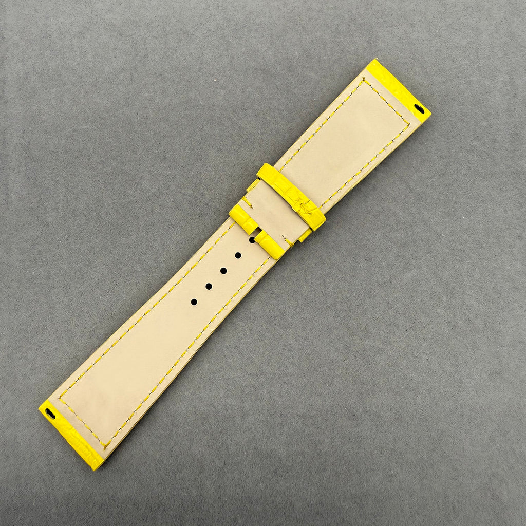 Compatible with Franck Muller 6000 Bright Yellow ALLIGATOR Strap Handmade Custom
