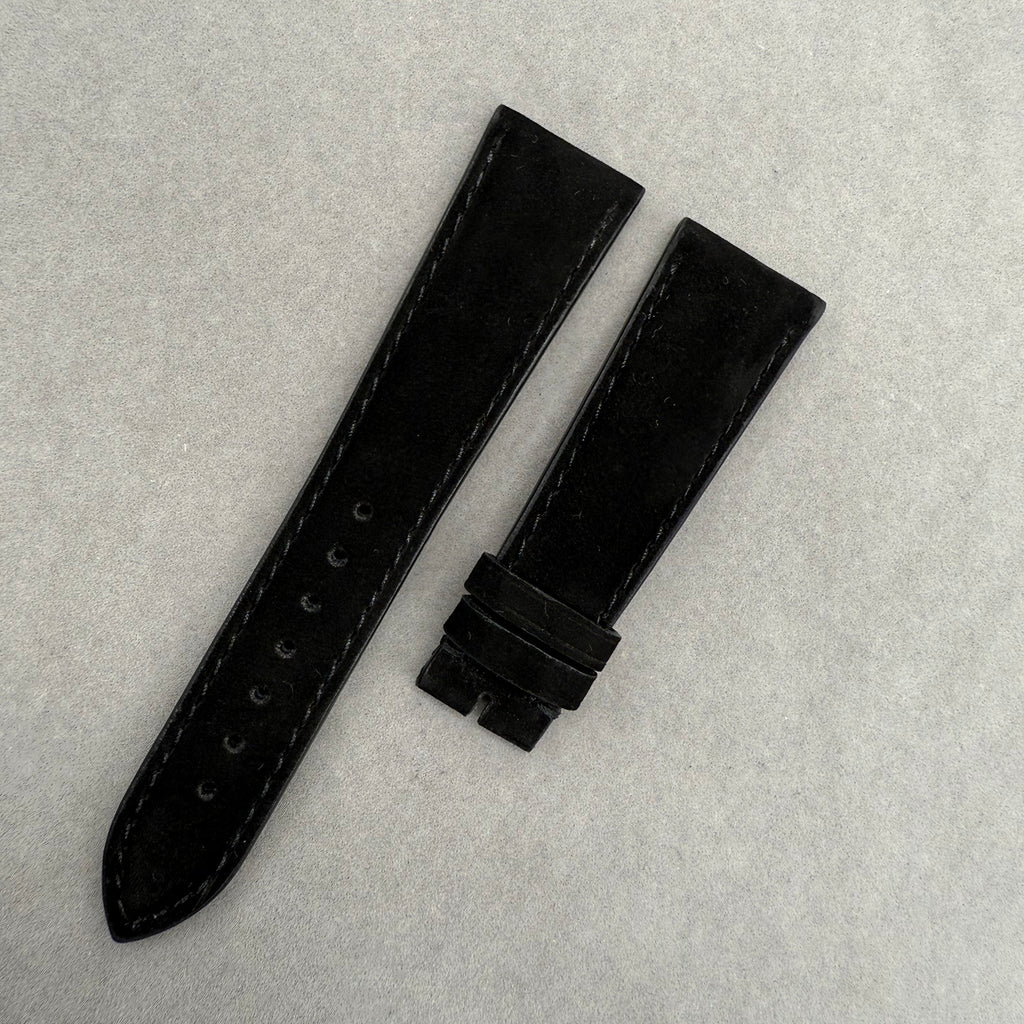 Compatible with Nomos Black Suede Strap Handmade Custom Strap