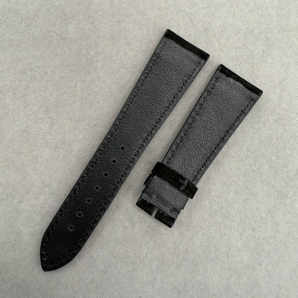 Compatible with Nomos Black Suede Strap Handmade Custom Strap