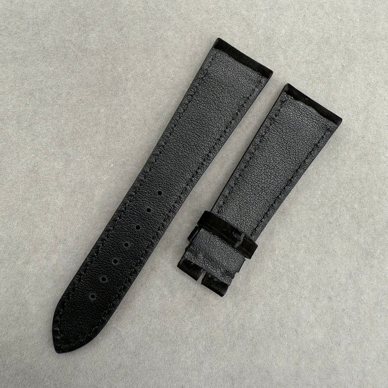 Compatible with Nomos Black Suede Strap Handmade Custom Strap