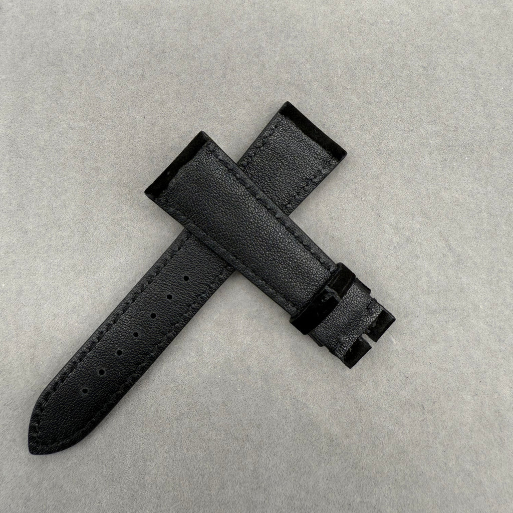 Compatible with Nomos Black Suede Strap Handmade Custom Strap