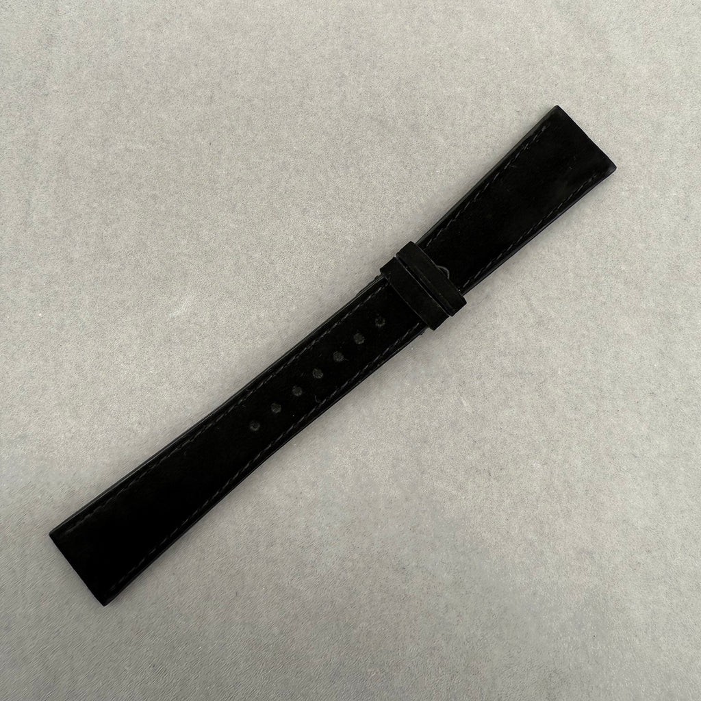 Compatible with Nomos Black Suede Strap Handmade Custom Strap