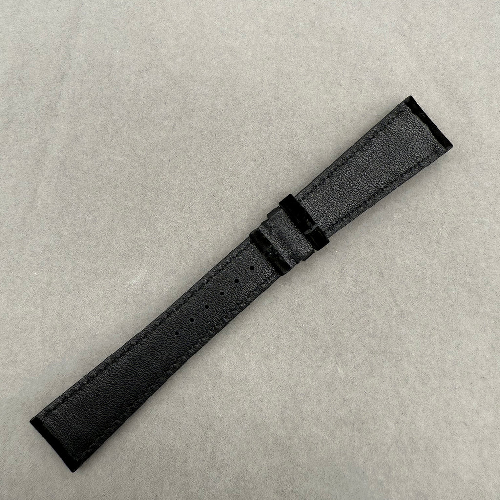 Compatible with Nomos Black Suede Strap Handmade Custom Strap