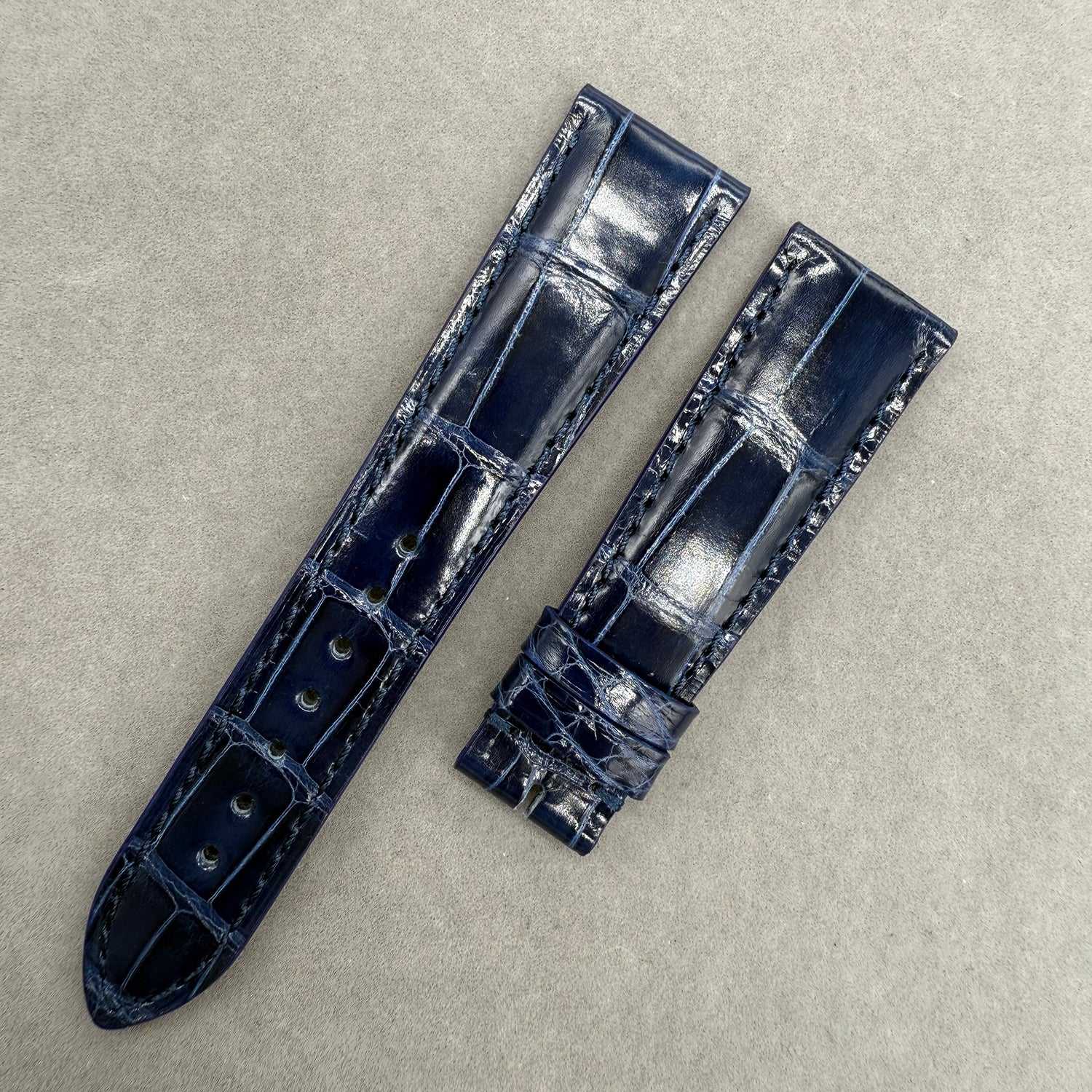 Compatible with Corum Polished ALLIGATOR Strap Pin Buckle Style Custom Strap