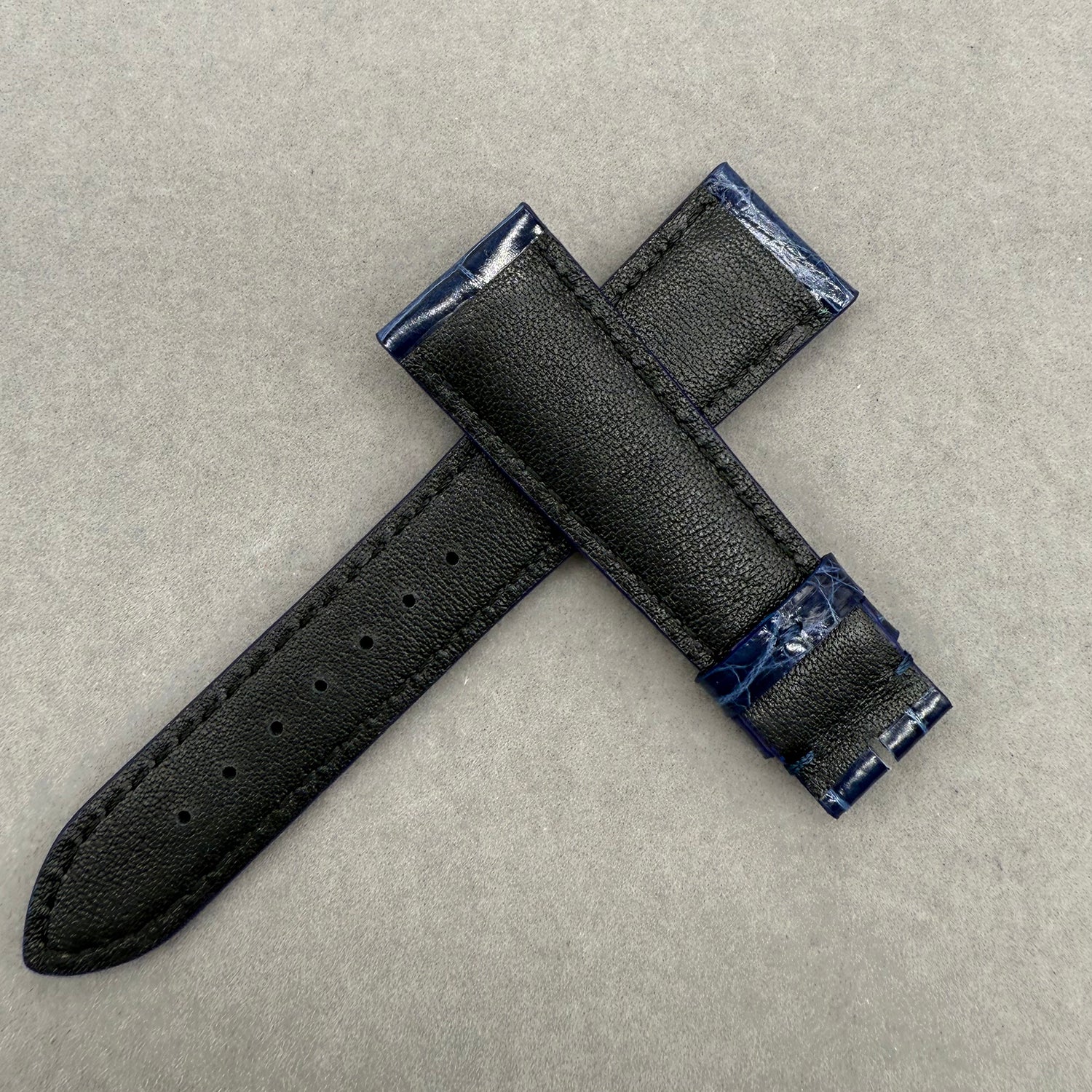 Compatible with Corum Polished ALLIGATOR Strap Pin Buckle Style Custom Strap