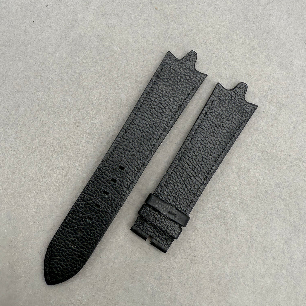 Compatible with Ebel Black Smooth Calf Leather Bulge End Strap Handmade Custom Strap