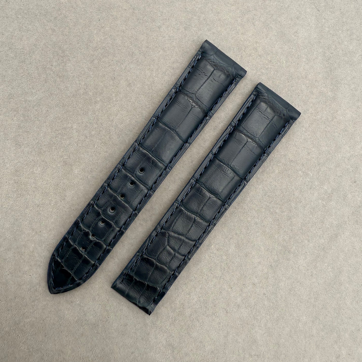 Compatible with Frederique Constant Blue ALLIGATOR Bamboo Pattern Strap Folding Style