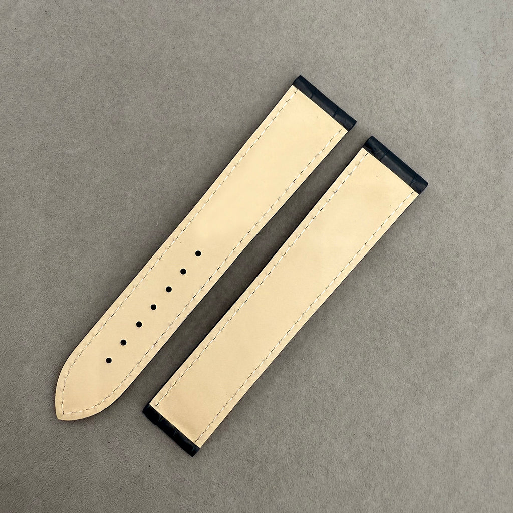 Compatible with Frederique Constant Blue ALLIGATOR Bamboo Pattern Strap Folding Style