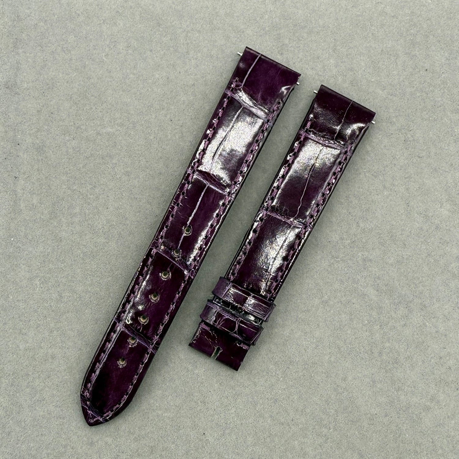 Compatible with Cartier Dumont Polished Purple ALLIGATOR Strap Handmade Custom