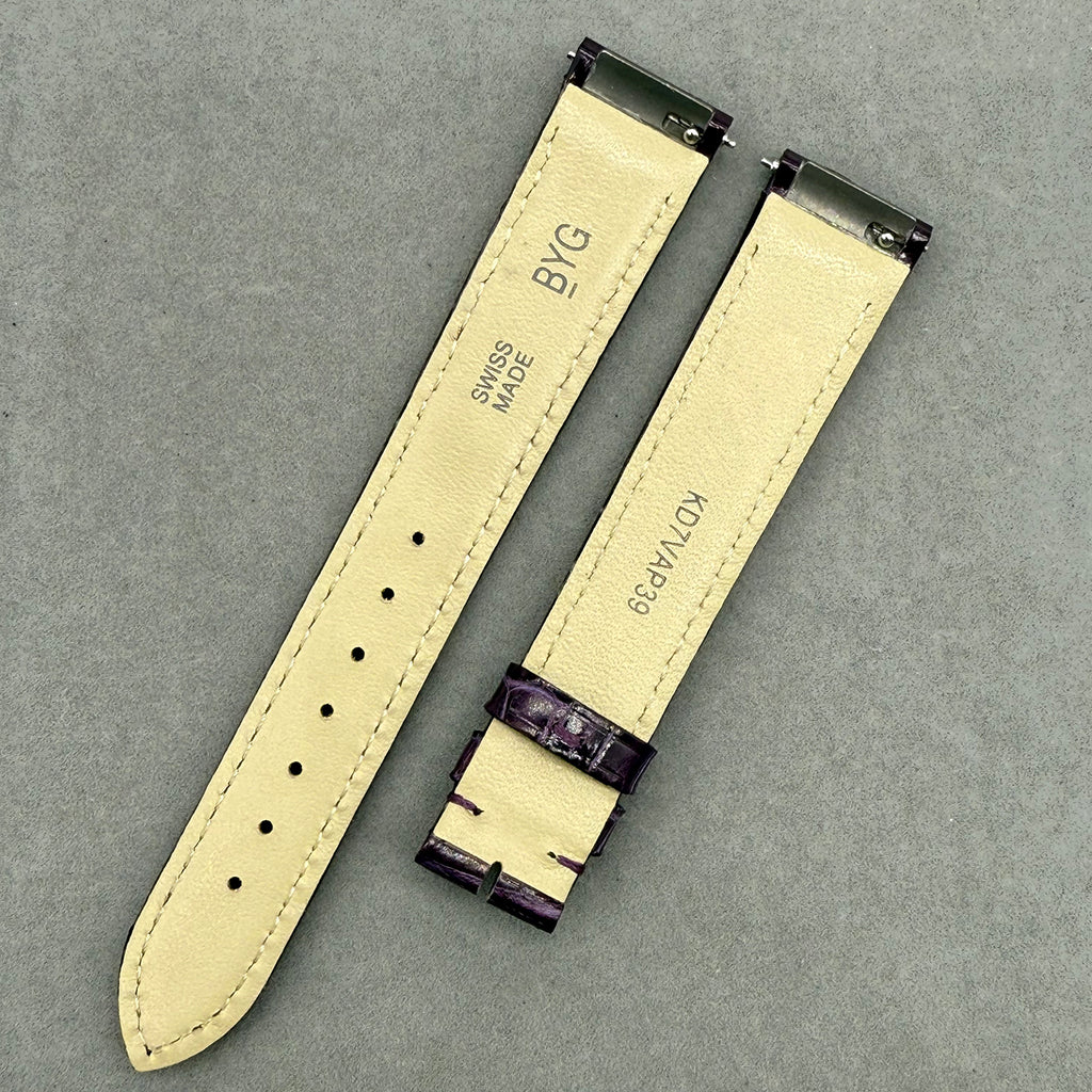 Compatible with Cartier Dumont Polished Purple ALLIGATOR Strap Handmade Custom