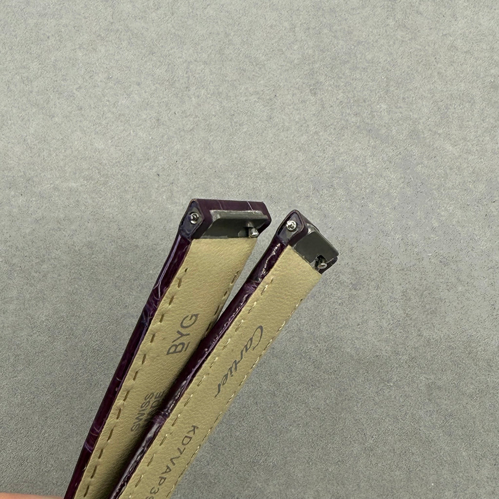 Compatible with Cartier Dumont Polished Purple ALLIGATOR Strap Handmade Custom