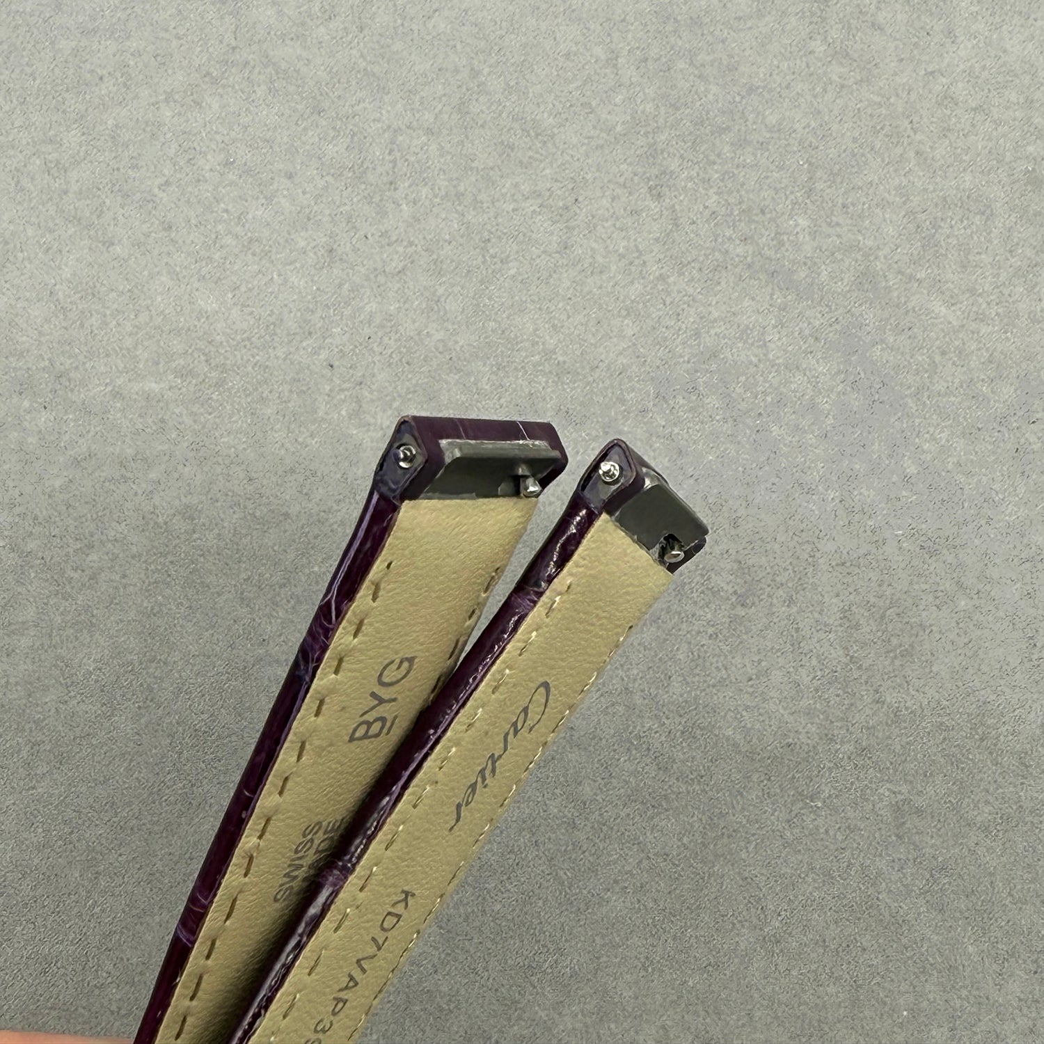 Compatible with Cartier Dumont Polished Purple ALLIGATOR Strap Handmade Custom