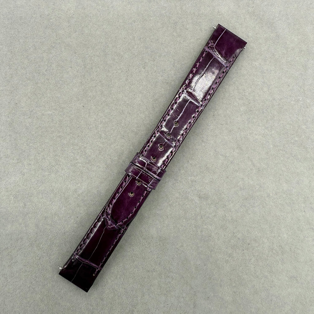 Compatible with Cartier Dumont Polished Purple ALLIGATOR Strap Handmade Custom