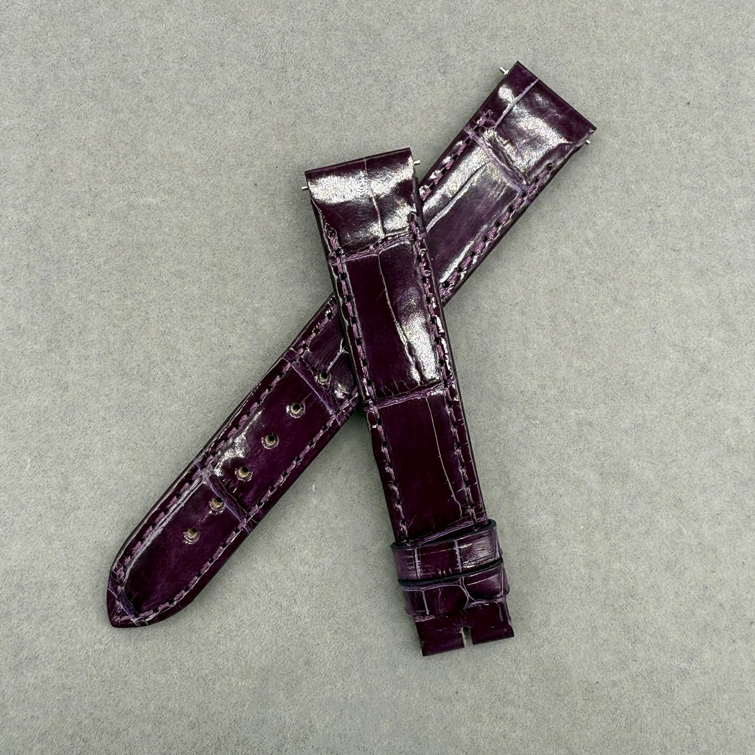 Compatible with Cartier Dumont Polished Purple ALLIGATOR Strap Handmade Custom