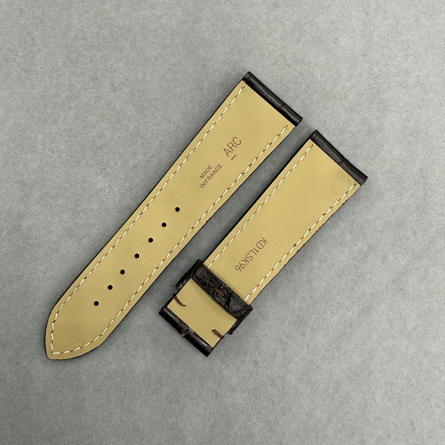 Compatible with Cartier Tank London Dark Brown ALLIGATOR Bamboo Pattern Strap