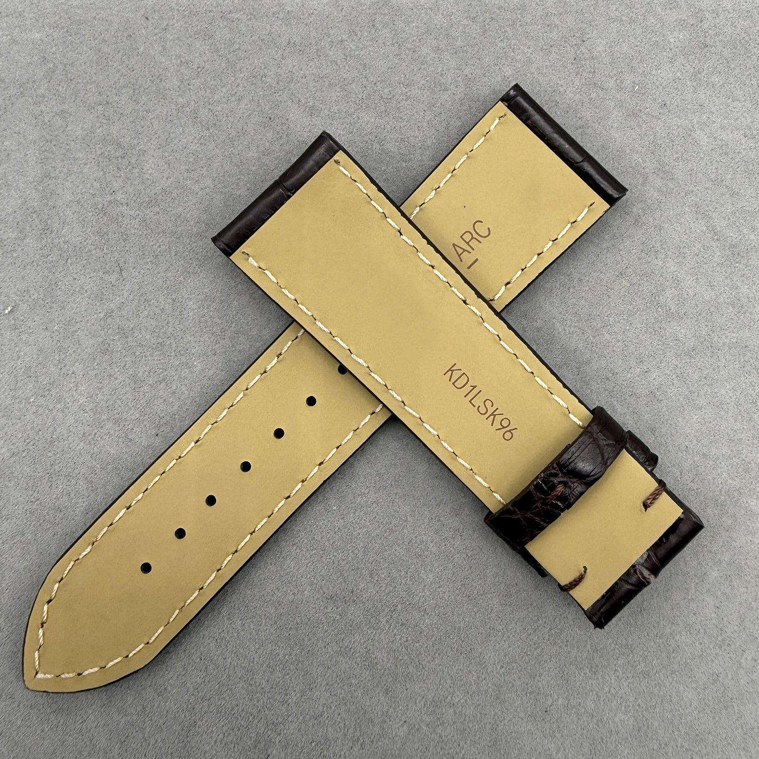 Compatible with Cartier Tank London Dark Brown ALLIGATOR Bamboo Pattern Strap