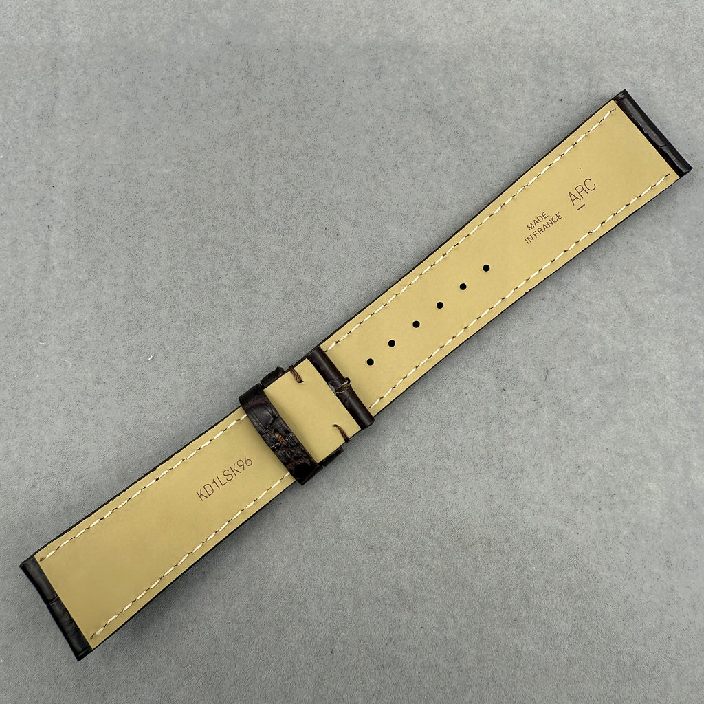 Compatible with Cartier Tank London Dark Brown ALLIGATOR Bamboo Pattern Strap