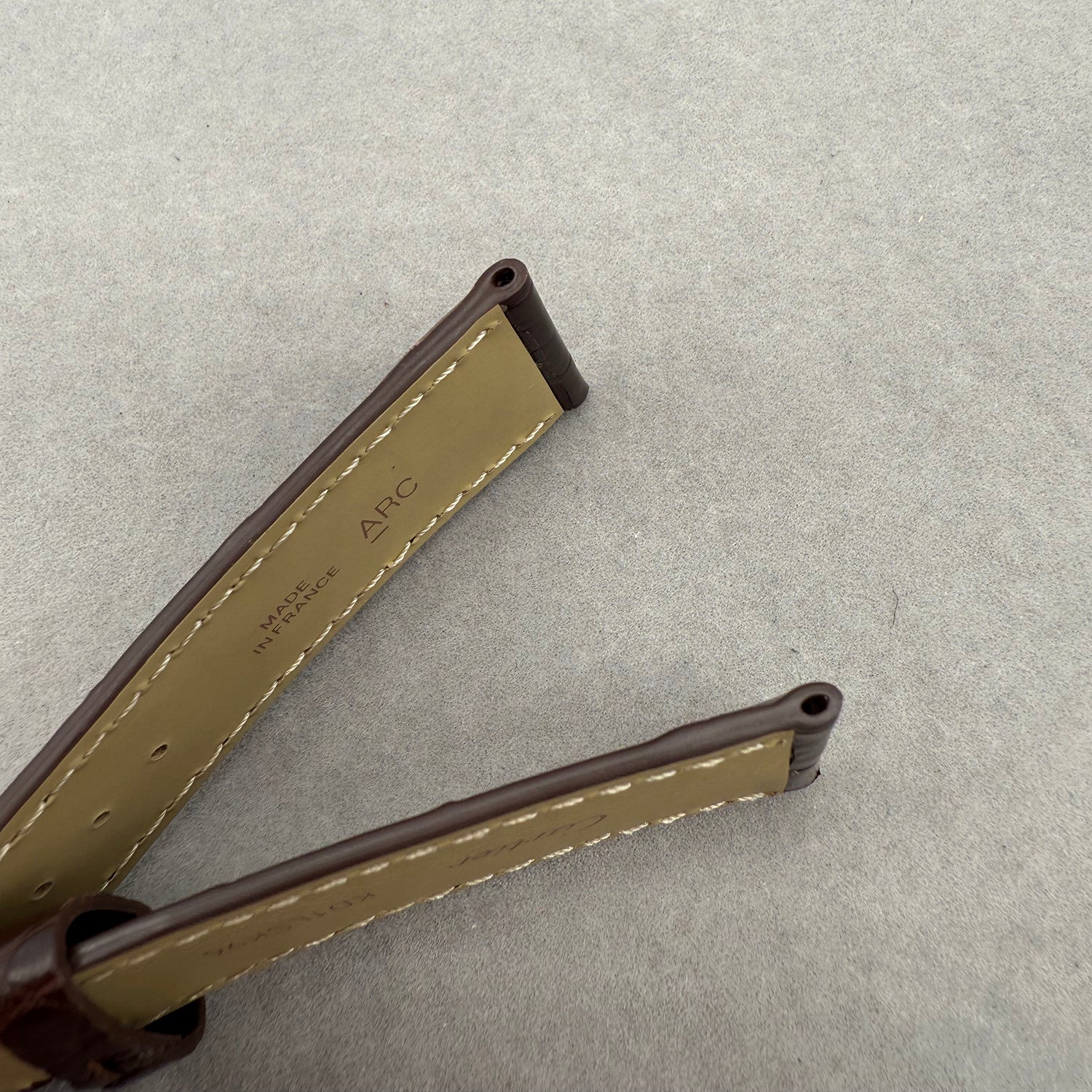 Compatible with Cartier Tank London Dark Brown ALLIGATOR Bamboo Pattern Strap