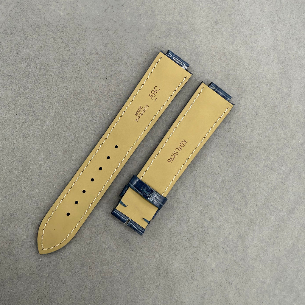 Compatible with Cartier Ballon Bleu Polished ALLIGATOR Strap Pin Buckle Style