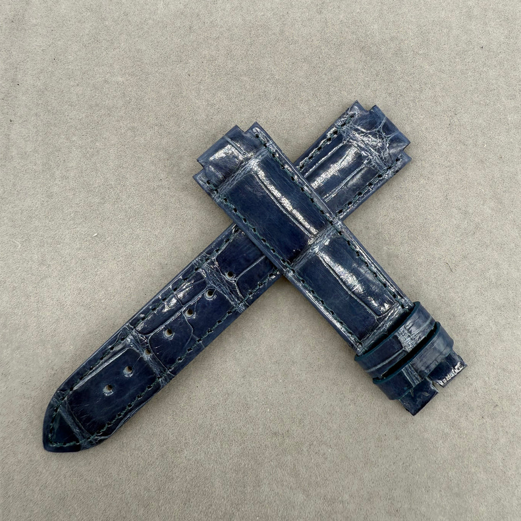 Compatible with Cartier Ballon Bleu Polished ALLIGATOR Strap Pin Buckle Style